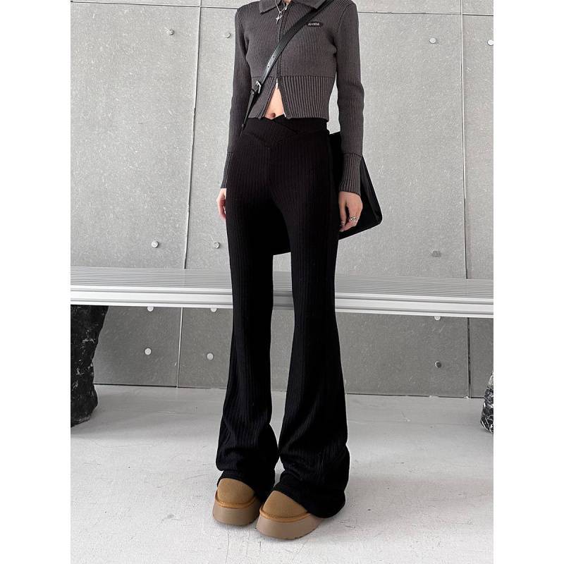 Solid High Rise Flare Leg Pants - Image 9