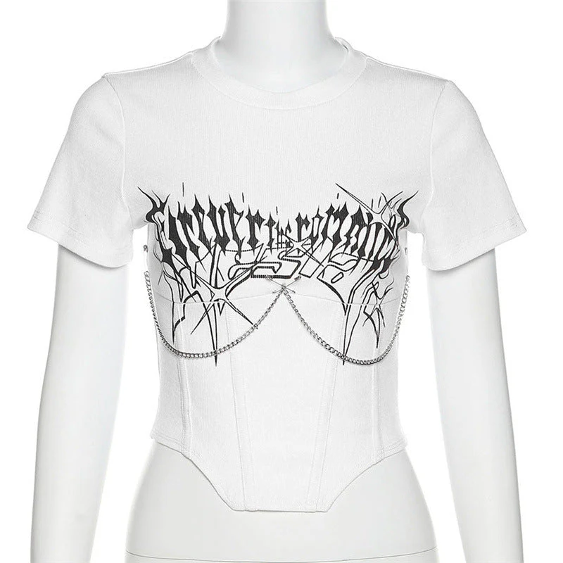 Splash Print Grunge Crop Top - Image 9