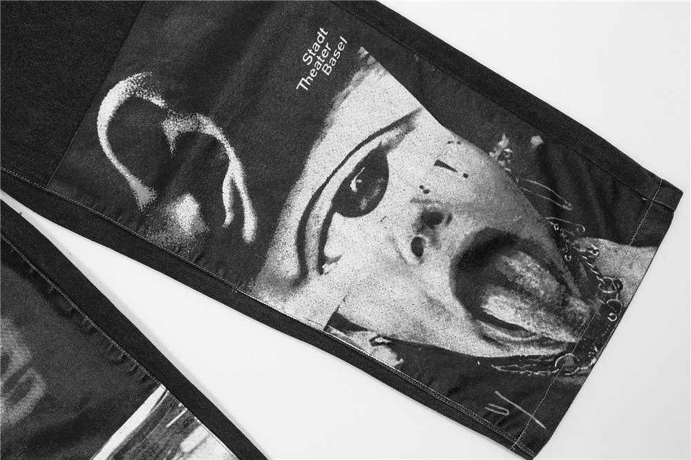 Spoof abstract character print jeans - Image 5