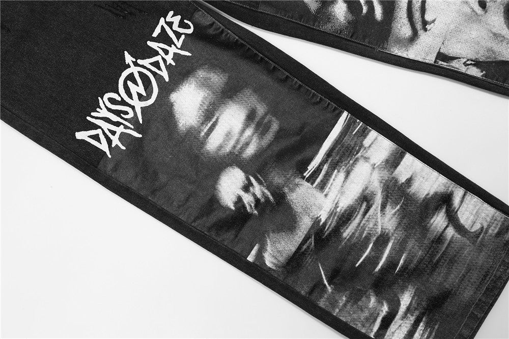 Spoof abstract character print jeans - Image 6