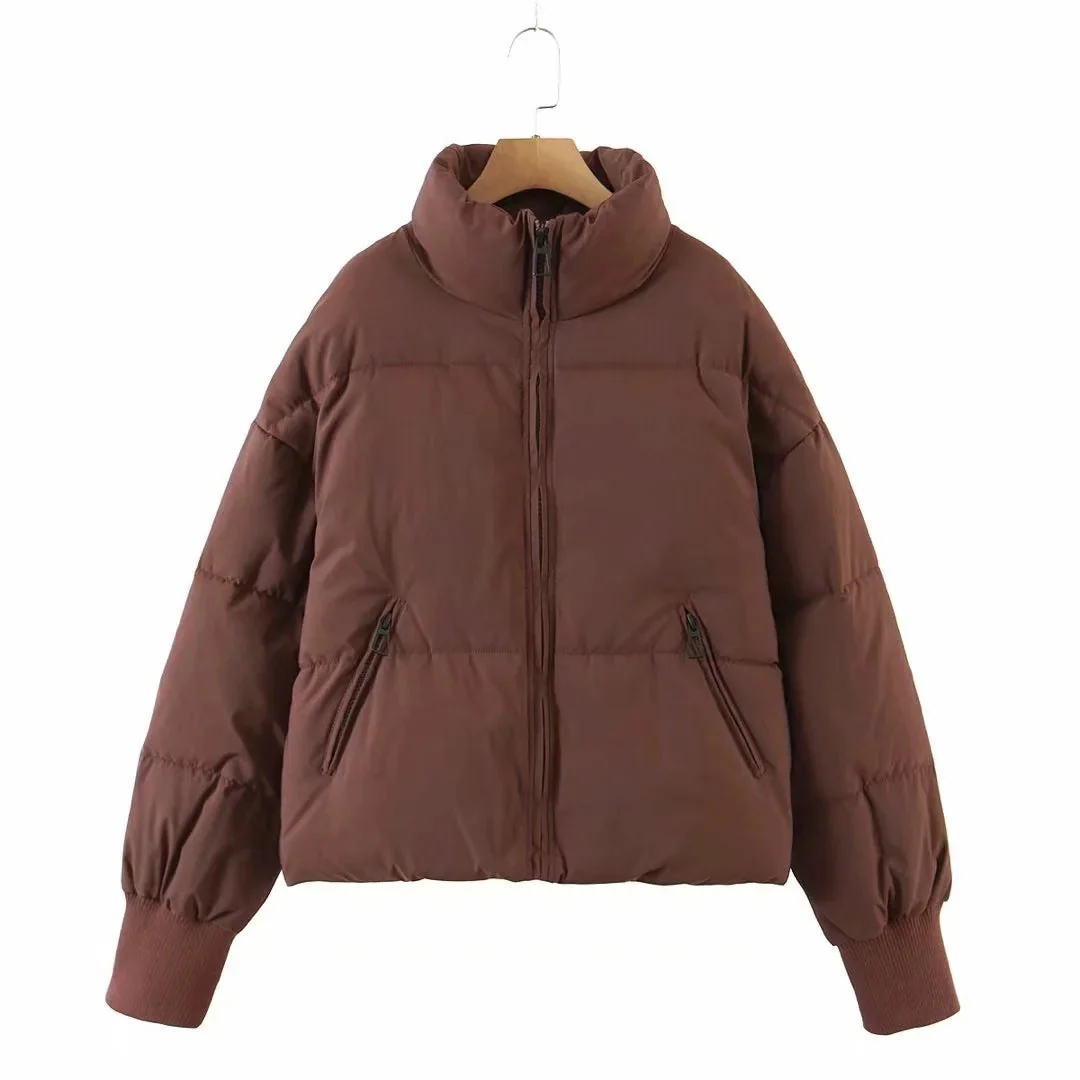 Stand-up Collar Zipper Pocket Padded Jacket - Image 9