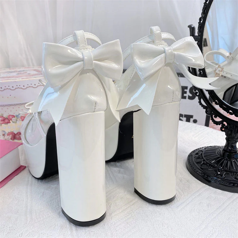 Star Bow Platform Heels Shoes - Image 7
