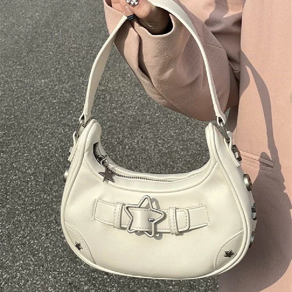 Star Embellish Pu Leather Shoulder Bag - Image 6