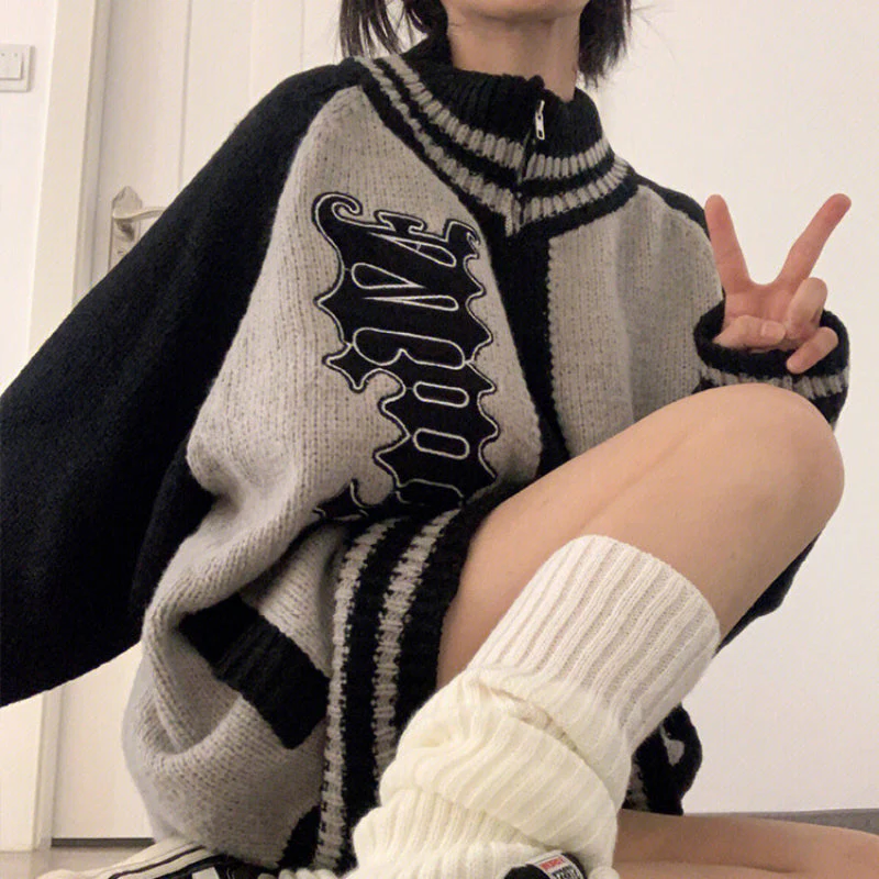 Star Jacquard Zip Up Cardigan - Image 3