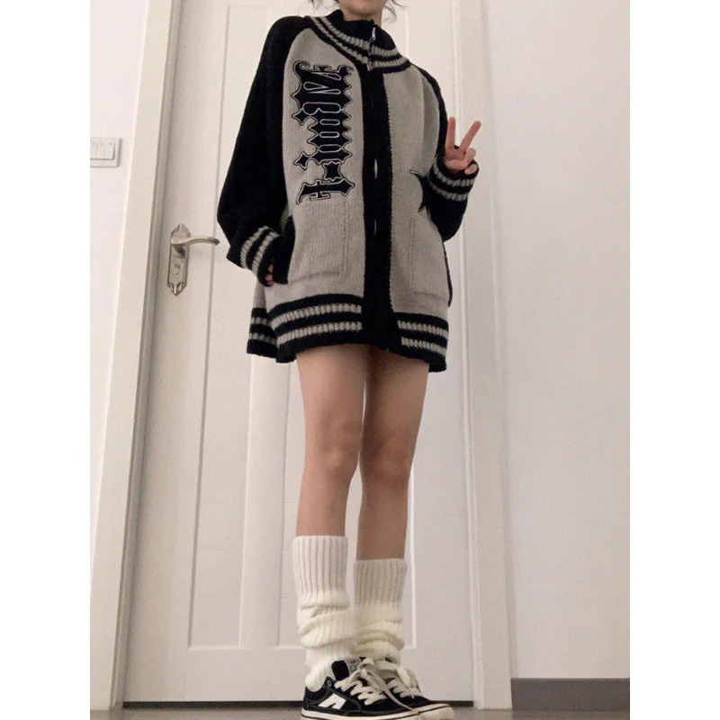 Star Jacquard Zip Up Cardigan - Image 7