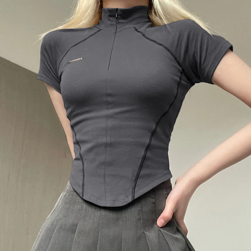 Stitch Detail Short Sleeve Top - Image 2