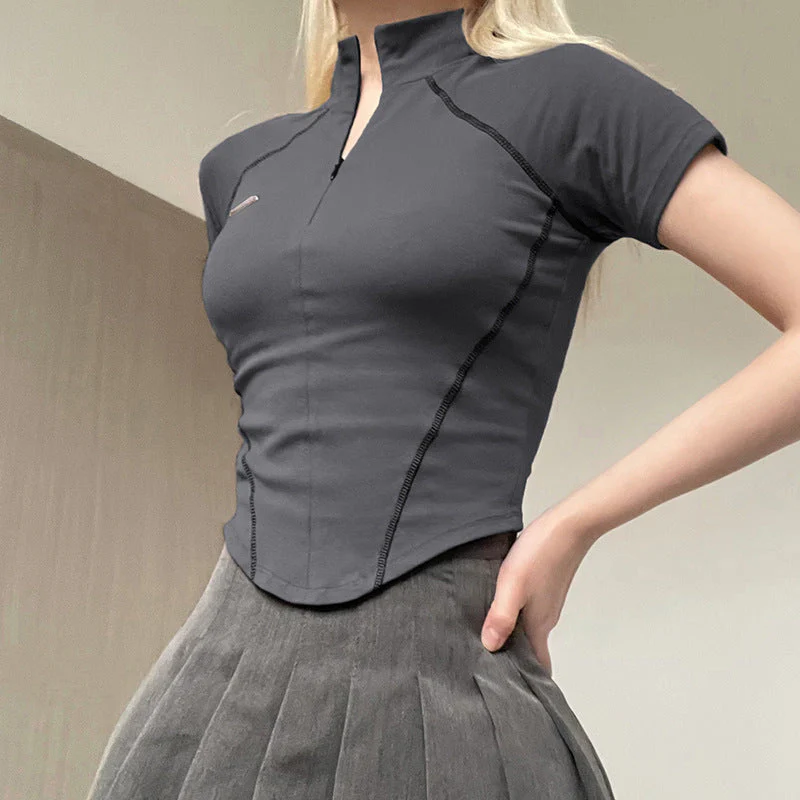 Stitch Detail Short Sleeve Top - Image 5