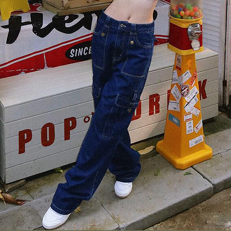 Stitched Detail Straight Leg Cargo Jeans - Image 2