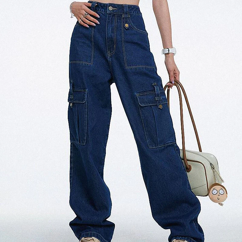 Stitched Detail Straight Leg Cargo Jeans - Image 4