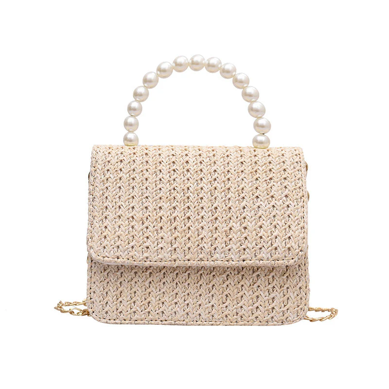 Straw Pearl Cross Body Bag - Image 13