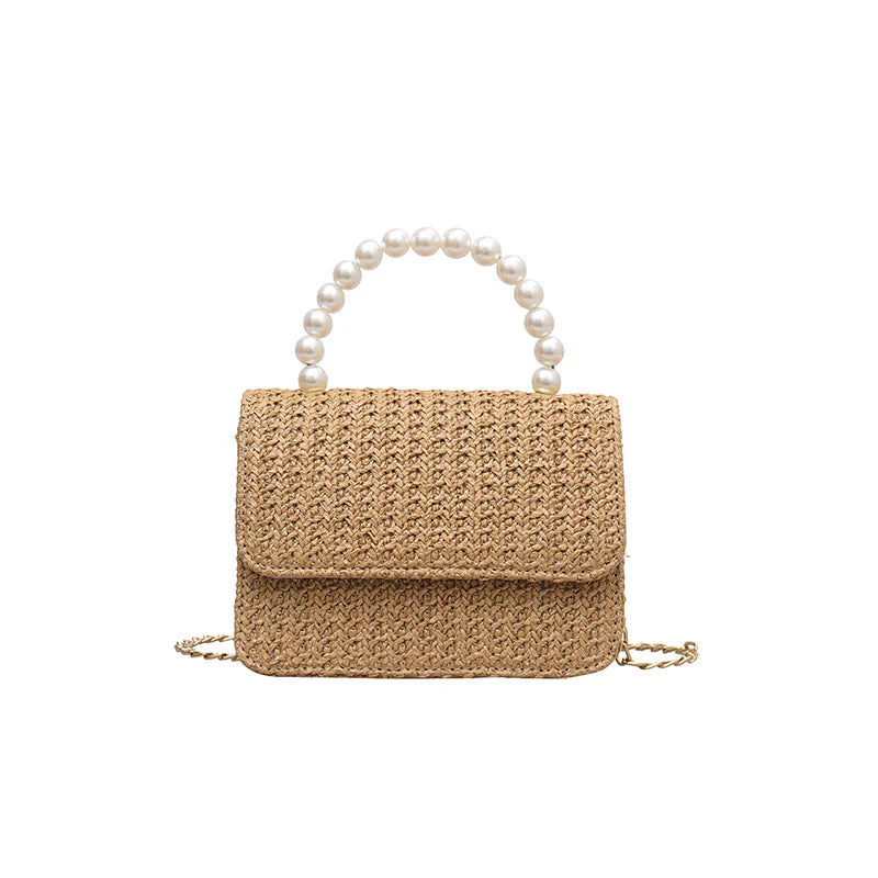Straw Pearl Cross Body Bag - Image 15