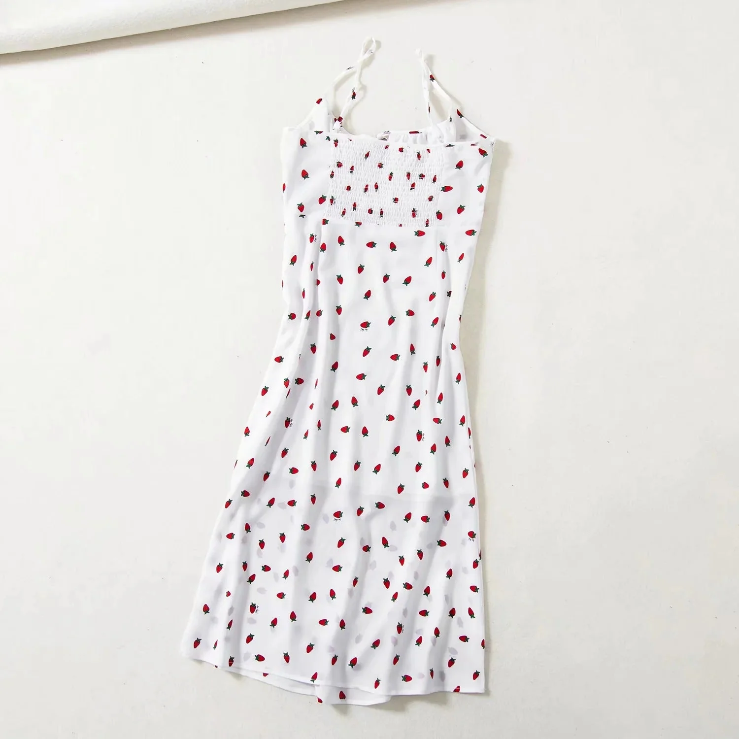 strawberries printed suspender long dress - Image 6