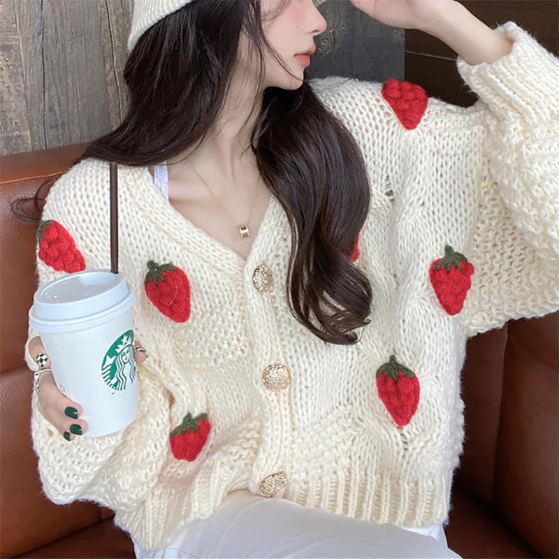 Strawberry Crochet Cardigan - Image 6