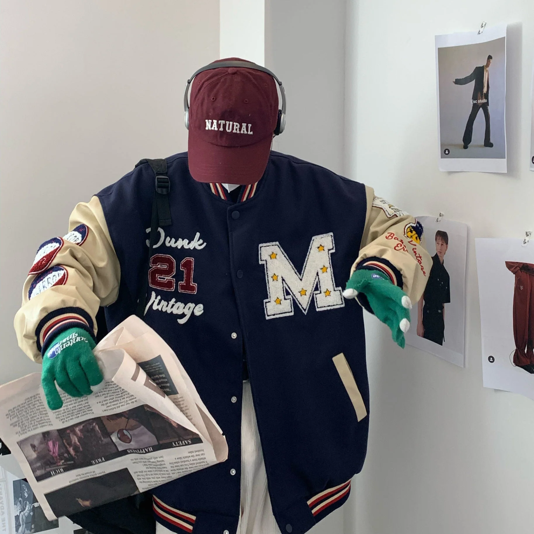 Street Embroidery Letters Varsity Jacket - Image 12