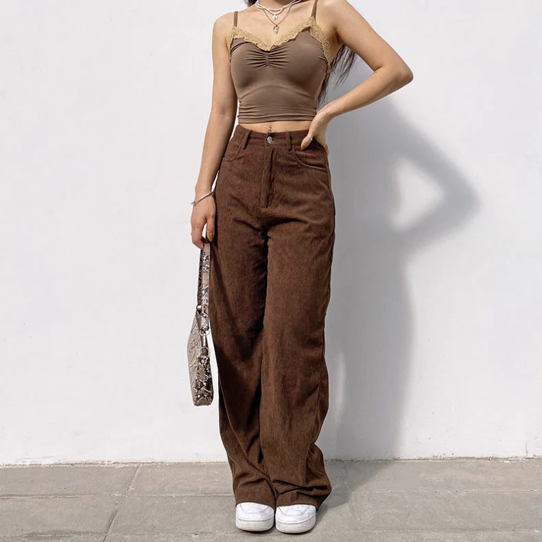 Street High Waist Corduroy Pants - Image 2