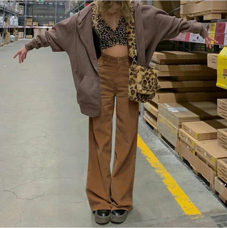 Street High Waist Corduroy Pants - Image 3
