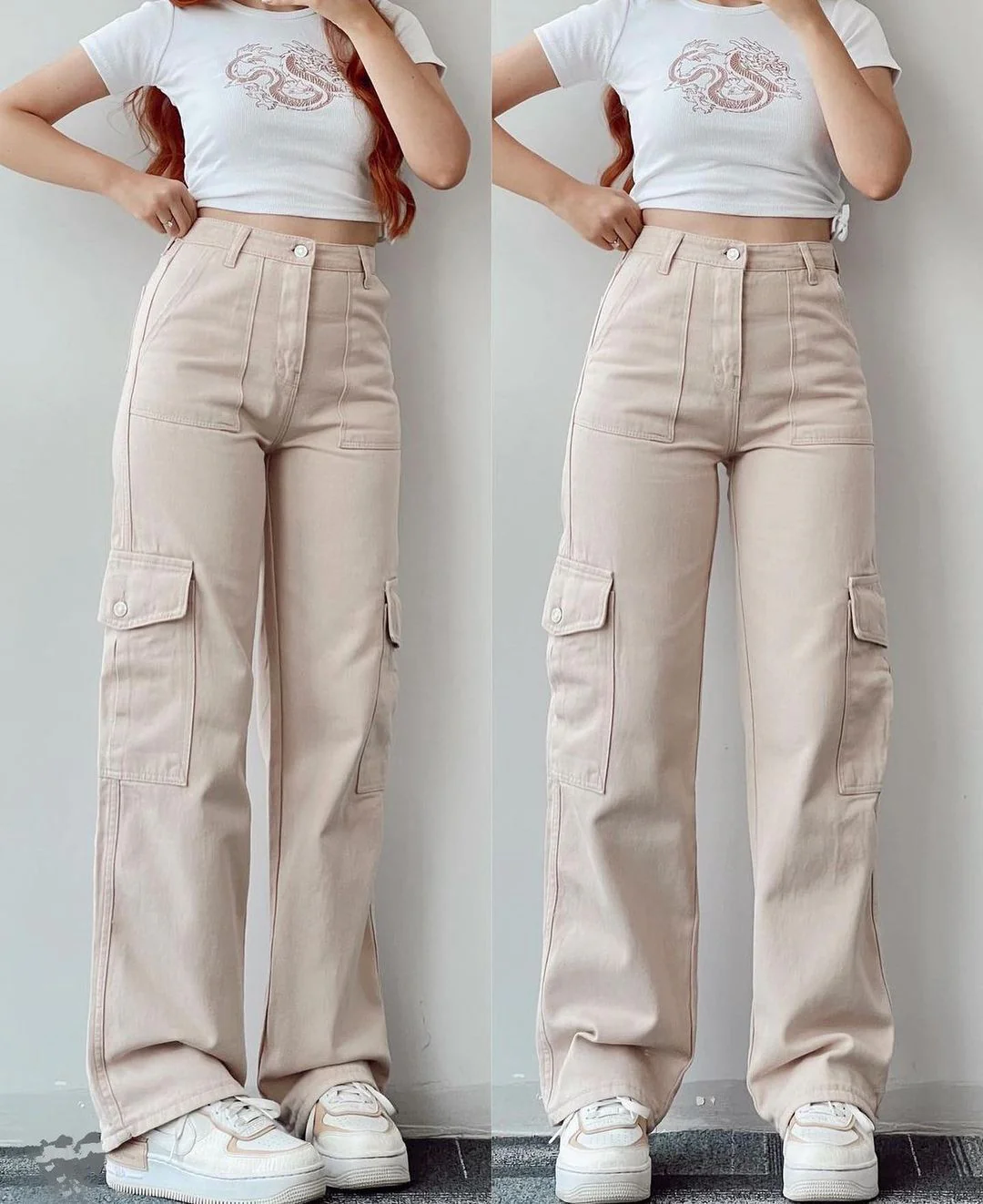 Street Style Straight Leg Cargo Pants - Image 4