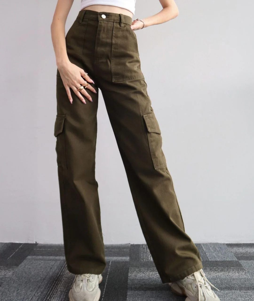 Street Style Straight Leg Cargo Pants - Image 5