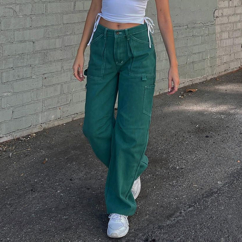 Street Trend Cool Washed Straight Jeans