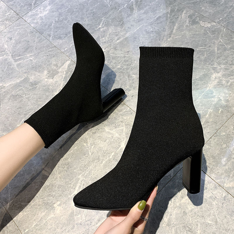 Stretch Knit Socks Boots - Image 4