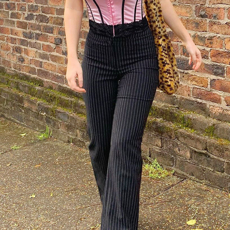 Striped Slimming Casual Pants - Image 3