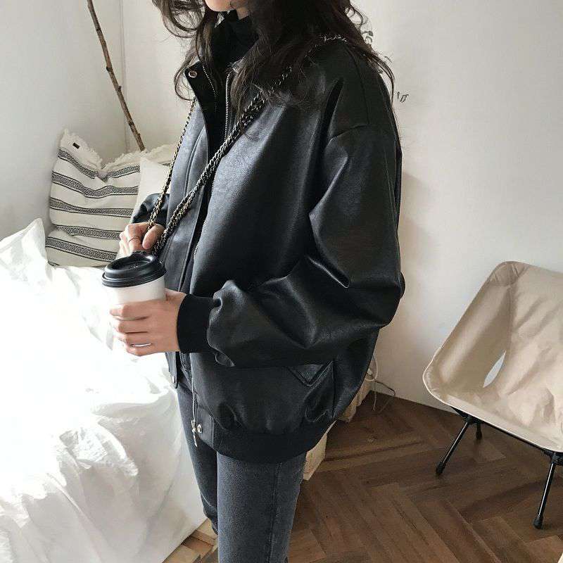 Student Faux Leather Jacket - Image 4