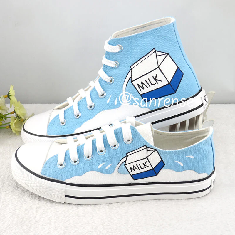 Light Blue Milk Canvas Shoes - Image 2
