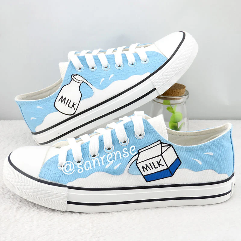 Light Blue Milk Canvas Shoes - Image 3