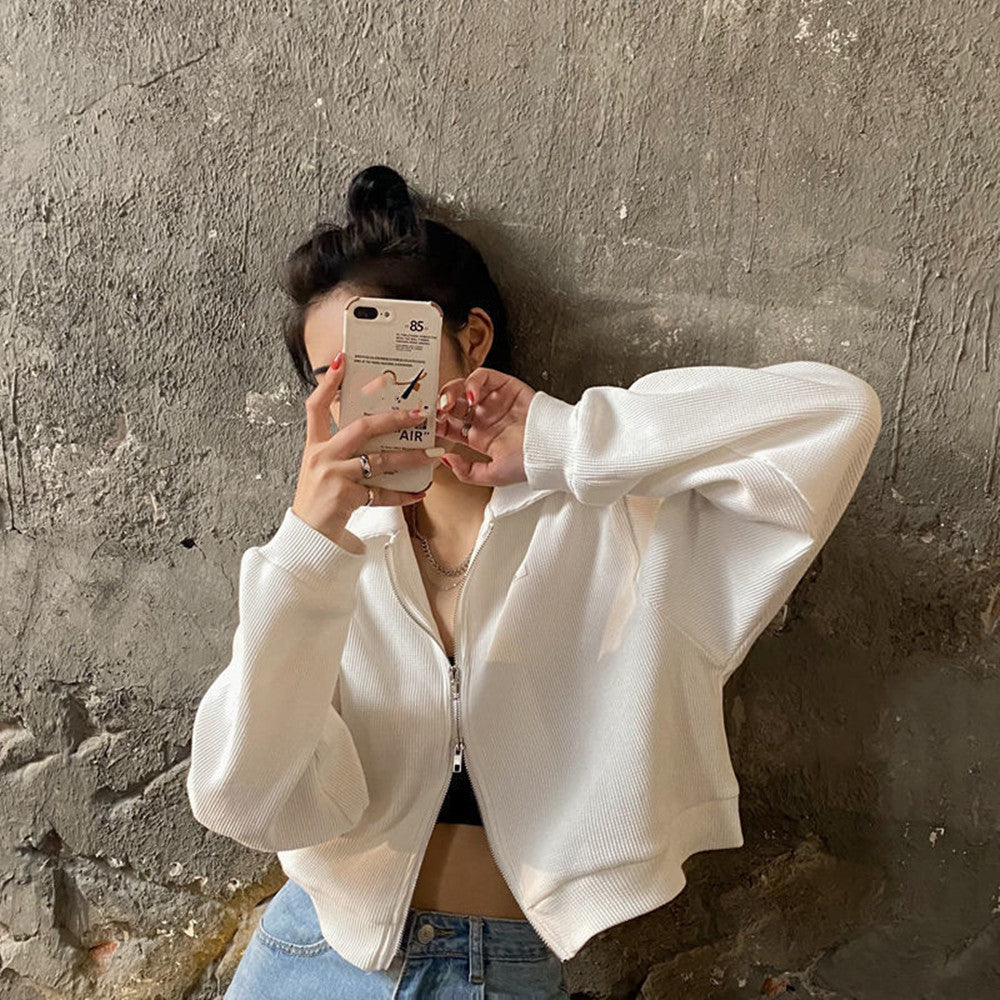 Student Zipper Knit Cardigan - Image 2