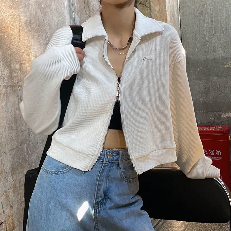 Student Zipper Knit Cardigan - Image 5