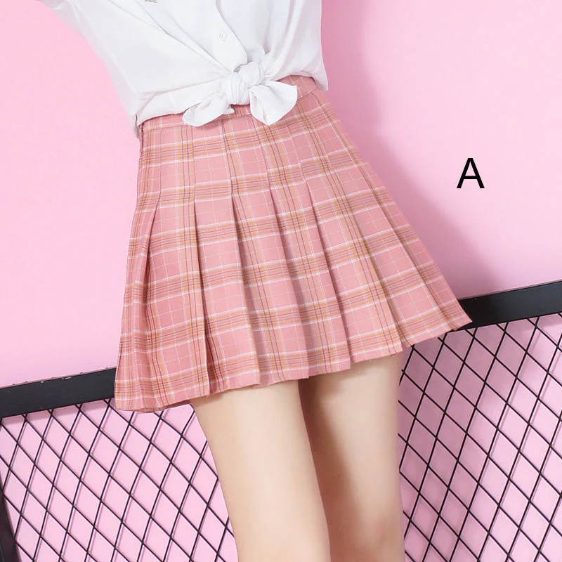 Students Grid Pleated Skirt - Image 2
