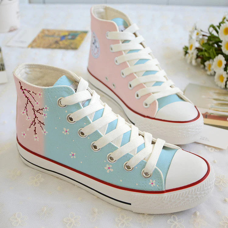 Graffiti Floral Canvas Shoes - Image 2
