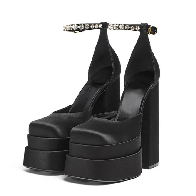 Summer Chunky Heel Hollow Sandals - Image 35