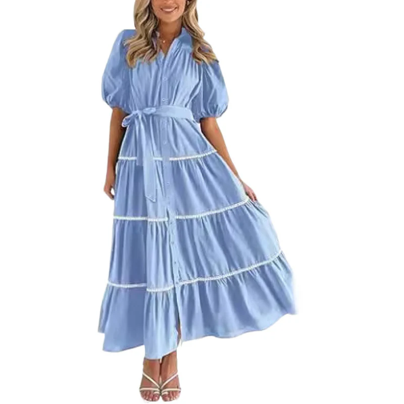 Suspender Printed Maxi V-Neck Dress - Image 4