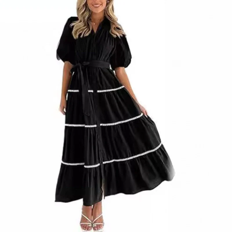 Suspender Printed Maxi V-Neck Dress - Image 5