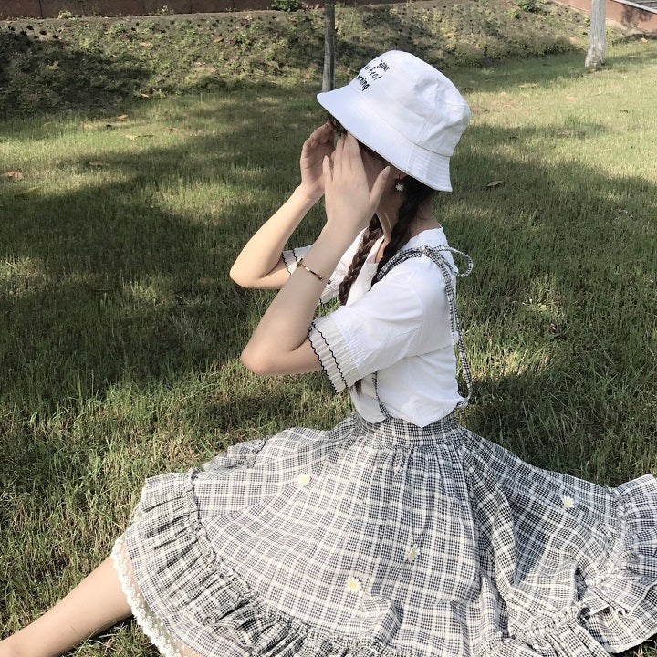 Sweet Grid Straps Skirt - Image 8