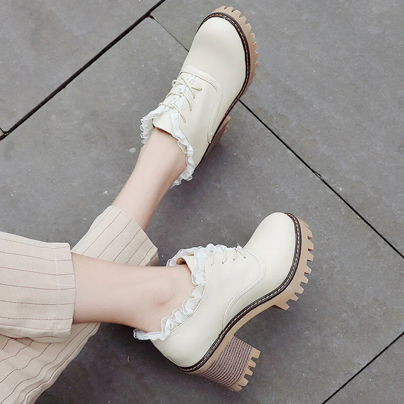 Sweet Lace Student Shoes - Image 6