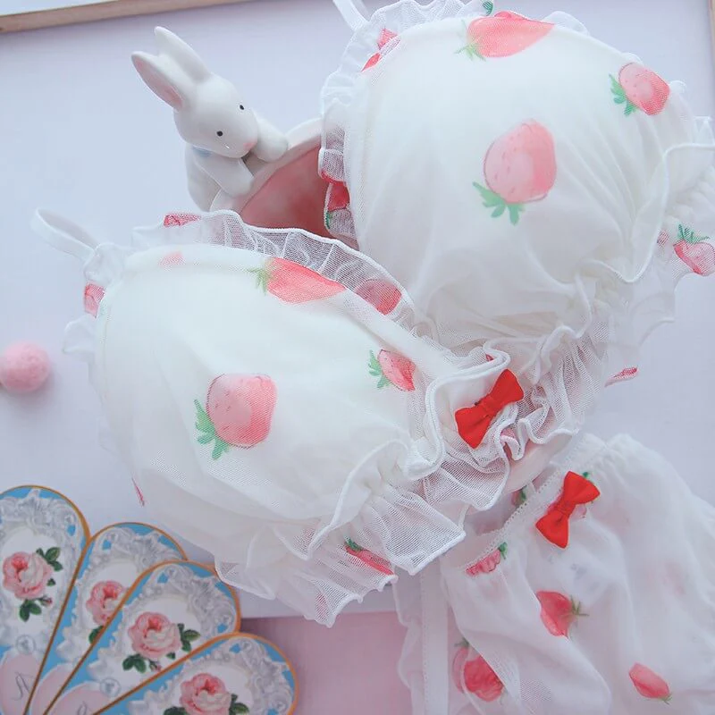 Sweet Mesh Strawberry Lingerie Set - Image 4
