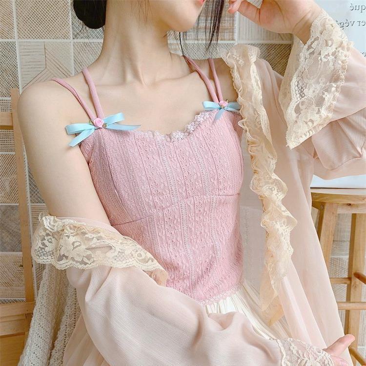 Sweet Temperament Bow Soft Lace Corset Camisole - Image 6