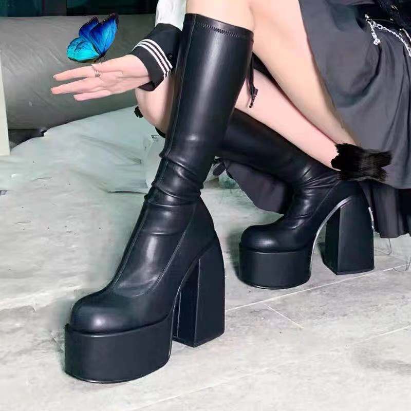 Thick Heels Chunky High Boots - Image 5