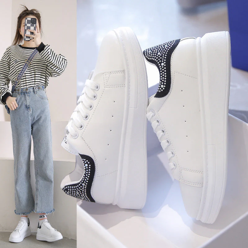 Thick-soled White Sneakers - Image 3