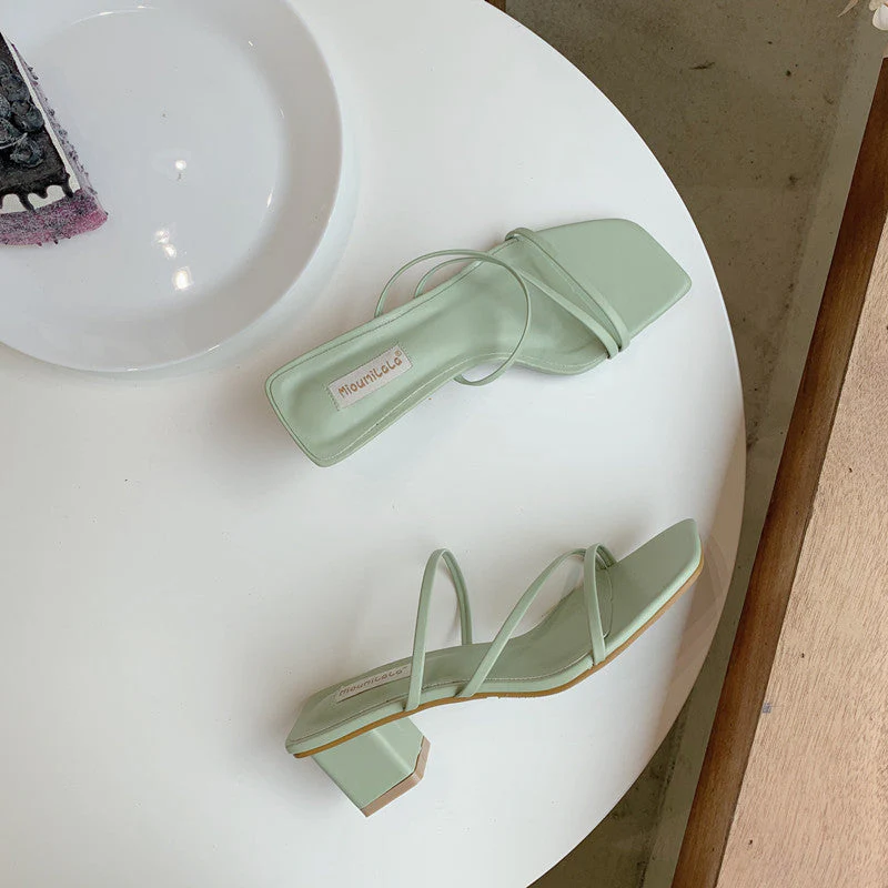 Thin belt thick heel female sandals - Image 6
