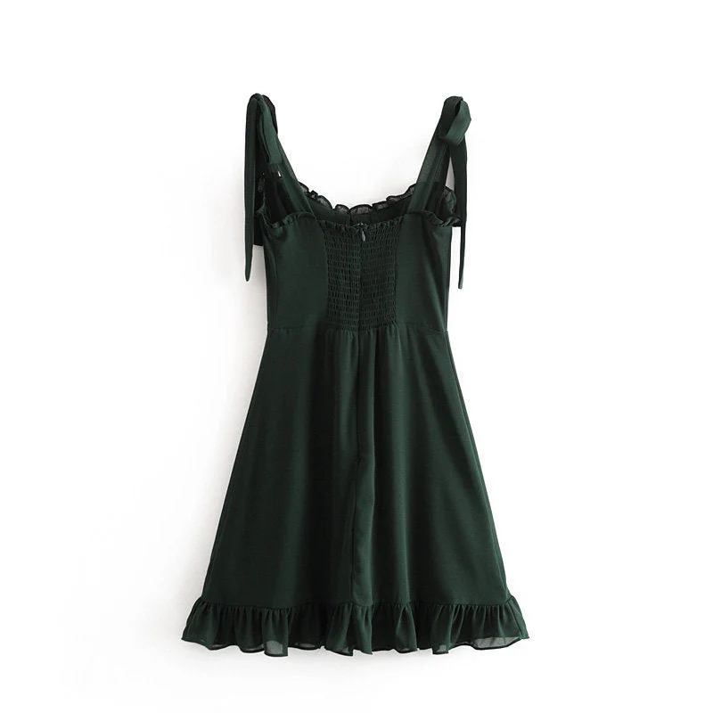 Tie Strap Ruffle Mini Dress - Image 4