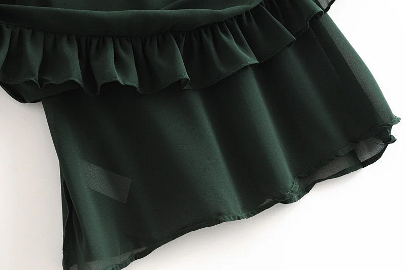 Tie Strap Ruffle Mini Dress - Image 6
