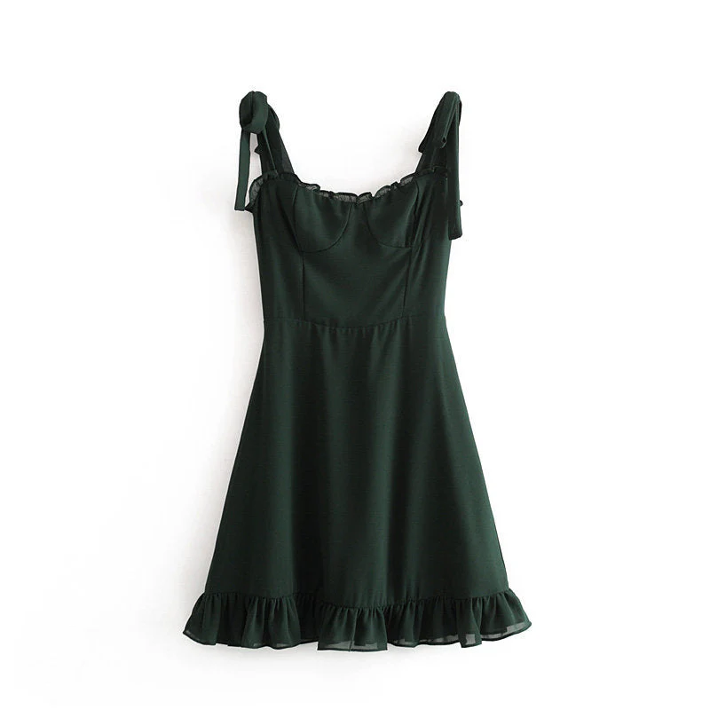 Tie Strap Ruffle Mini Dress - Image 7