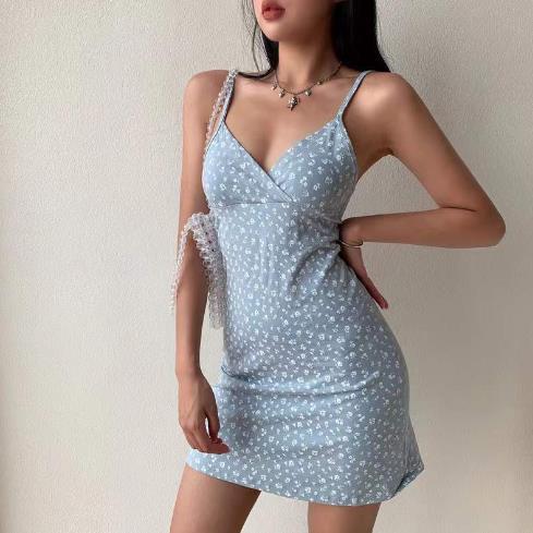 V Neck Floral Slip Mini Dress - Image 6