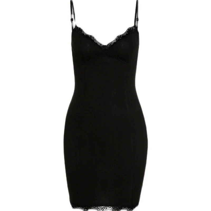 V Neck Lace Trim Bodycon Mini Dress - Image 7