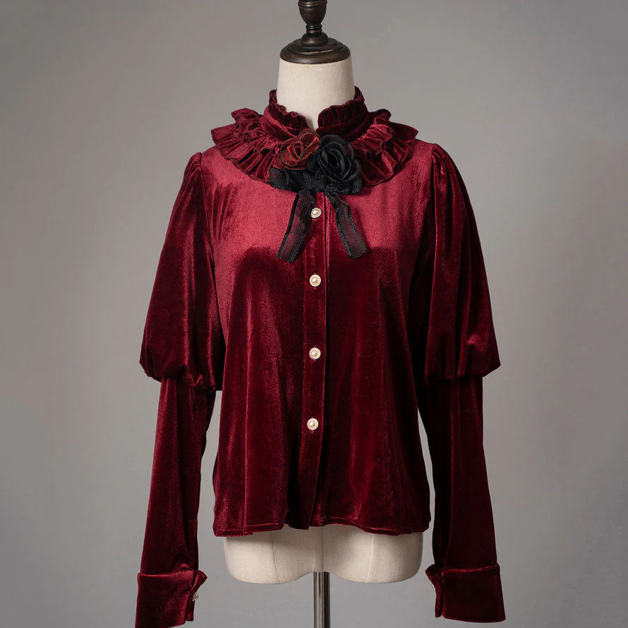 Velvet Bow Floral Dress - Image 3