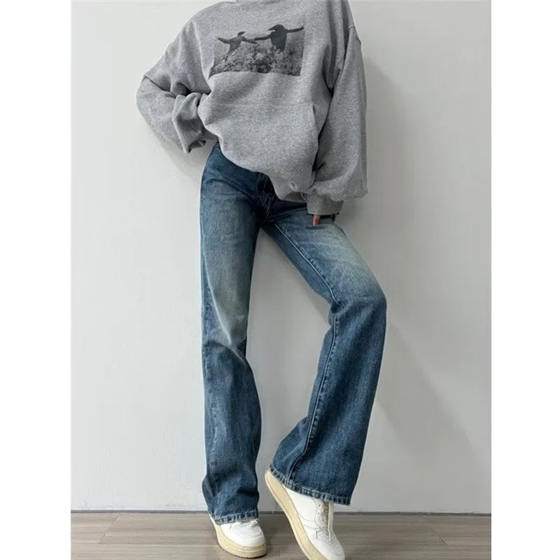 Versatile Vintage Blue High Waist Flare Slim Jeans - Image 2