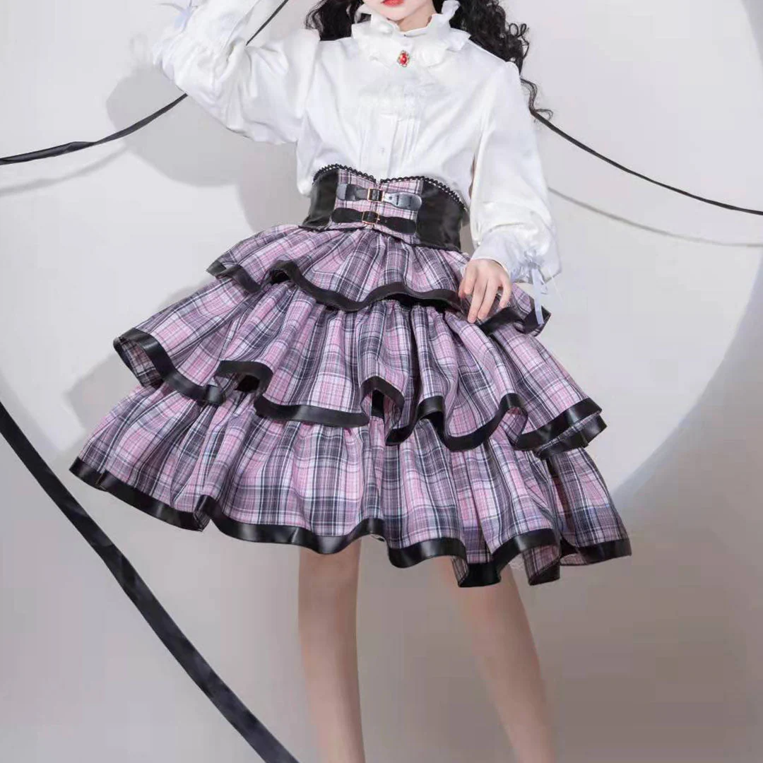 Vest Plaid Skirt Set - Image 2